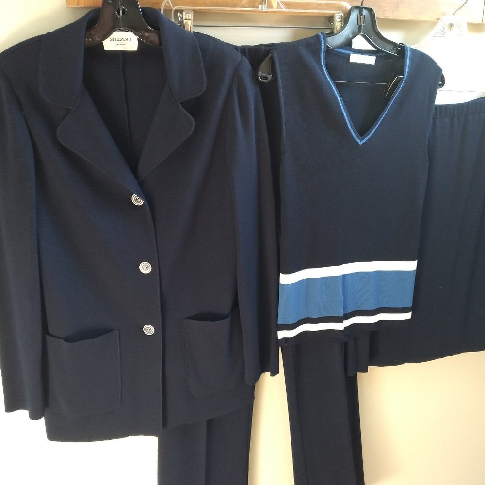 STIZZOLI 4 Piece Navy Knit Outfit